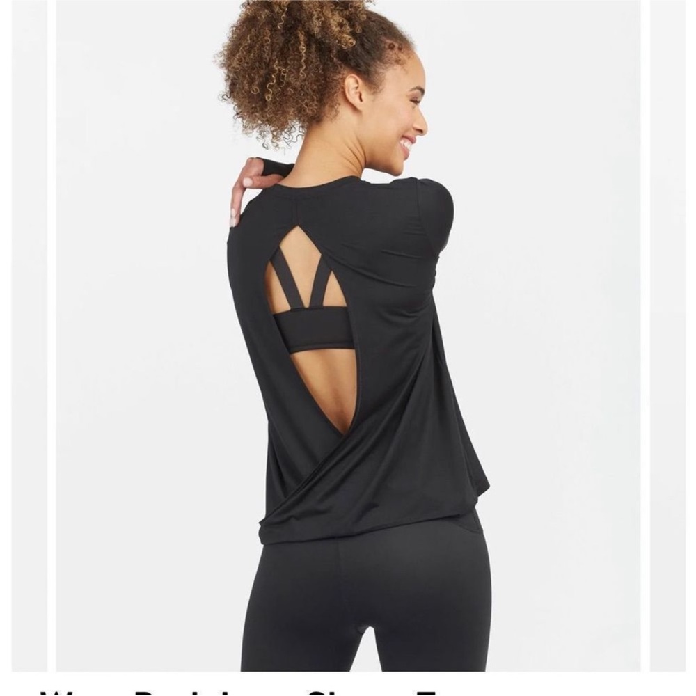 NWT Spanx open back long sleeve tee